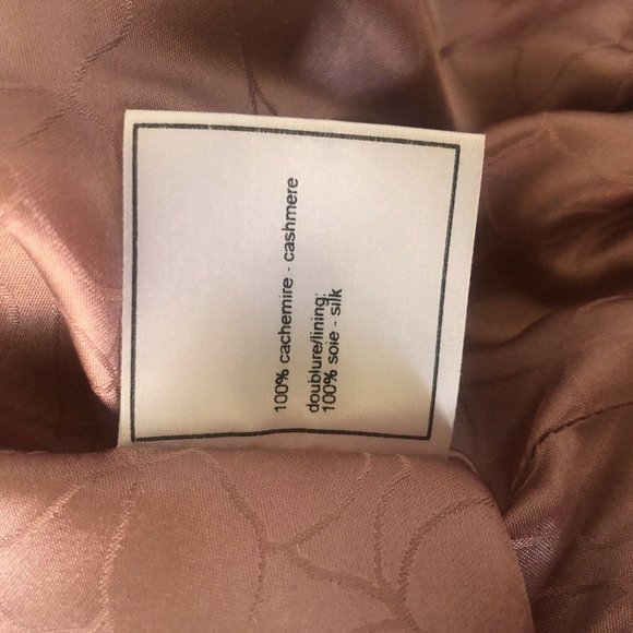 Chanel Suit Set Jacket Skirt Cashmere Silk Pink CC - Picture 12 of 12